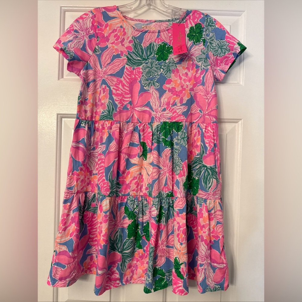 Lilly Pulitzer Mini Geanna Short Sleeve Dress Tigers Lair Girls XL 12-14 NWT